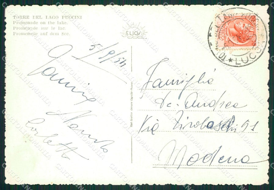 Lucca Viareggio Torre del Lago Puccini Foto FG cartolina ZK1295 – retro