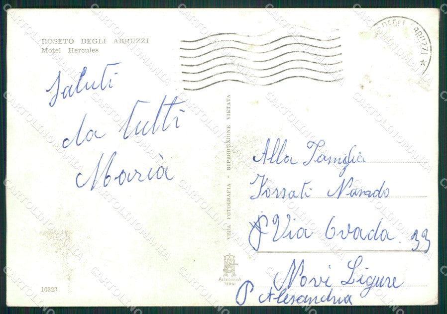 Teramo Roseto Degli Abruzzi ABRASA PIEGHINE Foto FG cartolina ZK1324 – retro