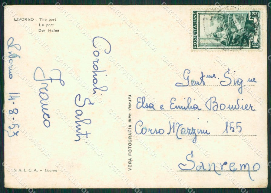 Livorno Città Navi PIEGHINA Foto FG cartolina ZK1331 – retro