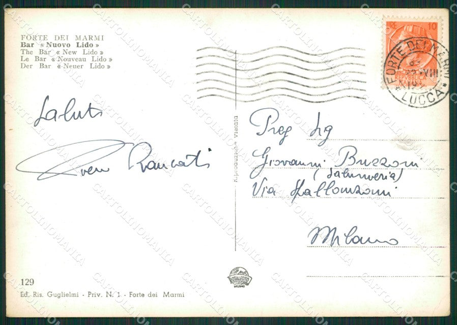 Lucca Forte dei Marmi Vespa PIEGHINA Foto FG cartolina ZK1350 – retro