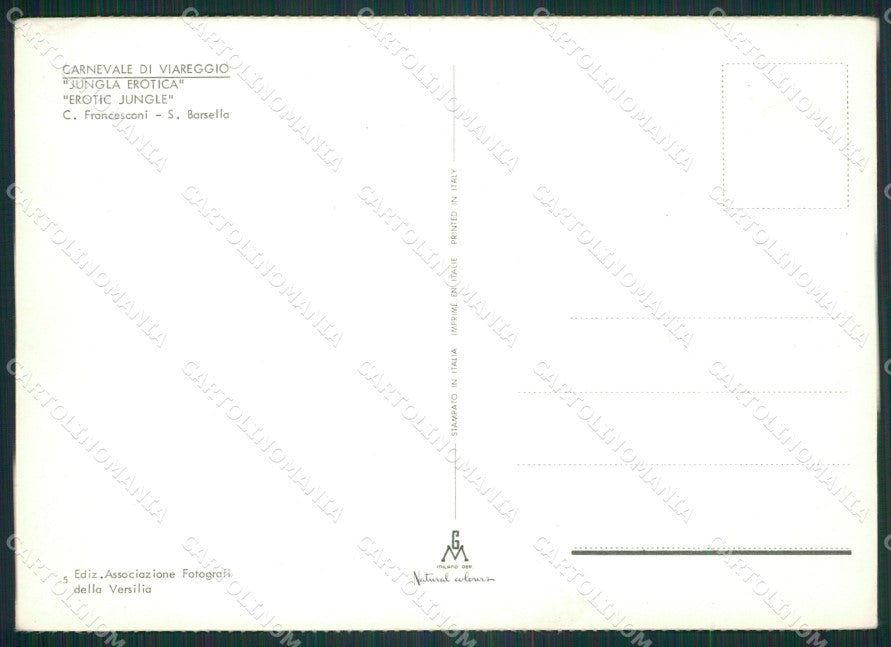 Lucca Viareggio Carnevale Foto FG cartolina ZK1354 – retro