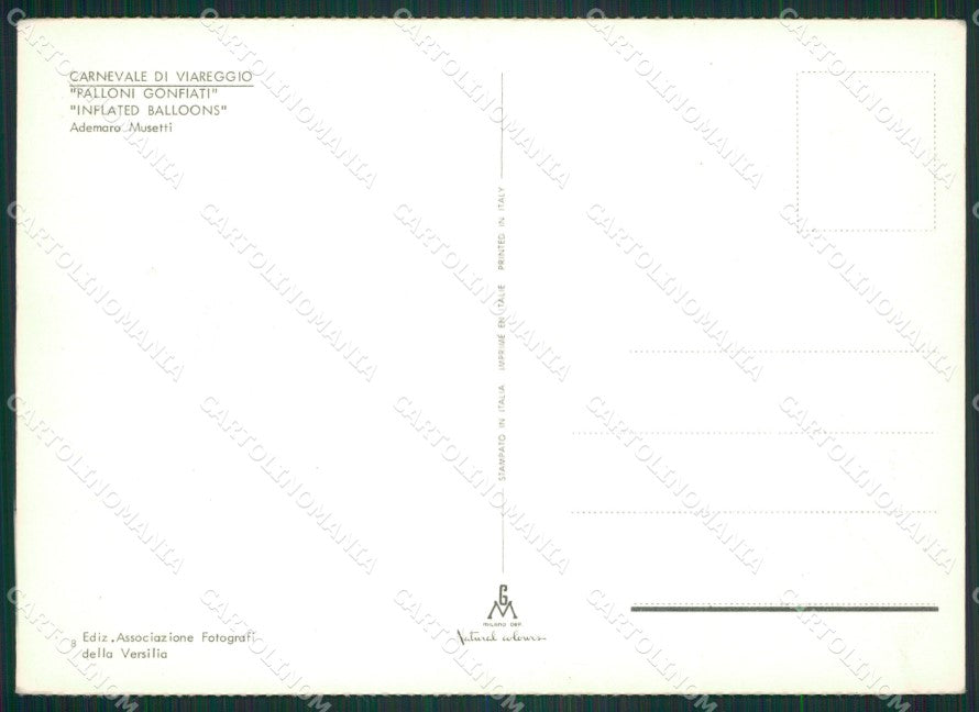 Lucca Viareggio Carnevale Foto FG cartolina ZK1356 – retro