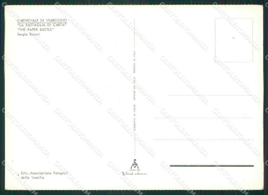 Lucca Viareggio Carnevale Foto FG cartolina ZK1358 – retro
