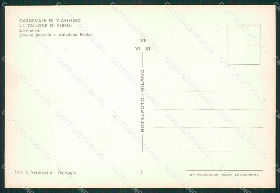 Lucca Viareggio Carnevale Foto FG cartolina ZK1361 – retro