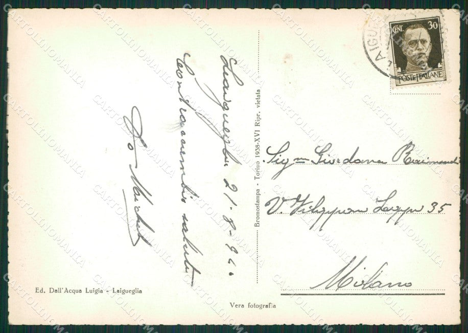 Savona Laigueglia Foto FG cartolina ZK1397 – retro