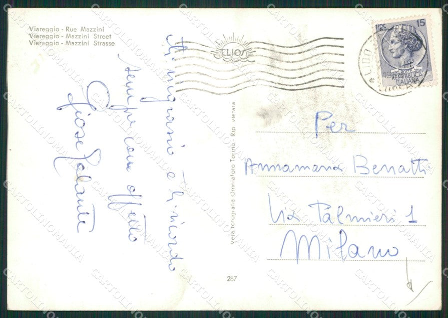 Lucca Viareggio Vigile PIEGHINA Foto FG cartolina ZK1408 – retro