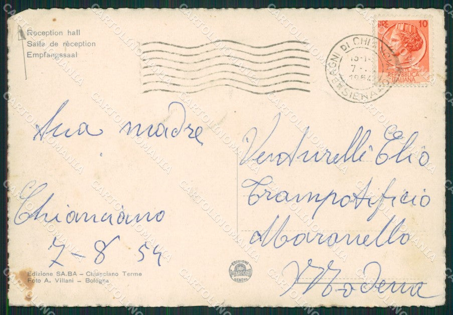 Siena Chianciano Terme Stabilimento Acqua Santa FG cartolina ZK1431 – retro