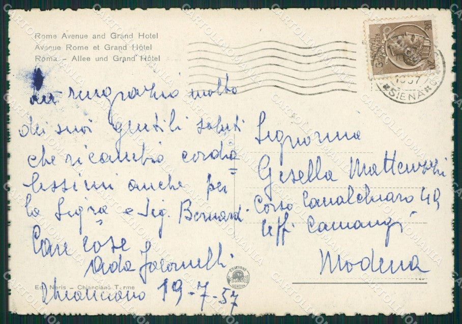 Siena Chianciano Terme FG cartolina ZK1437 – retro