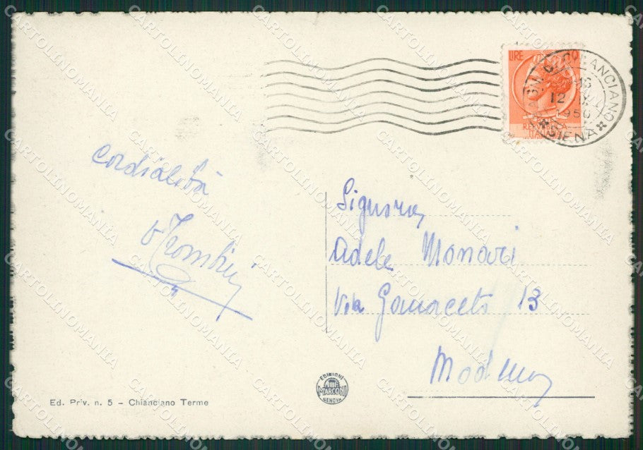 Siena Chianciano Terme STRAPPINO FG cartolina ZK1440 – retro