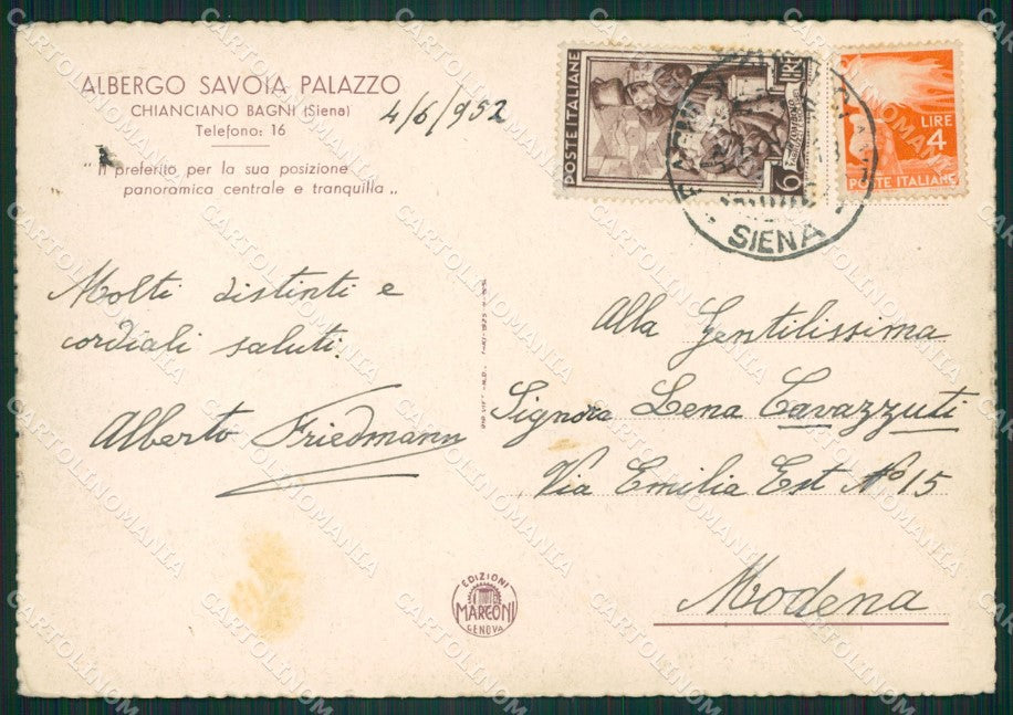 Siena Chianciano Terme Chianciano Bagni FG cartolina ZK1446 – retro