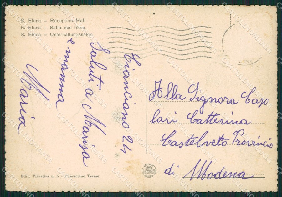 Siena Chianciano Terme Terme Sant'Elena PIEGA FG cartolina ZK1455 – retro
