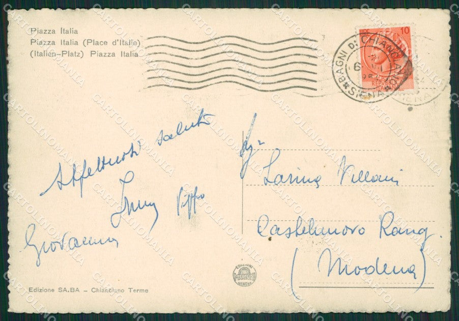 Siena Chianciano Terme FG cartolina ZK1459 – retro