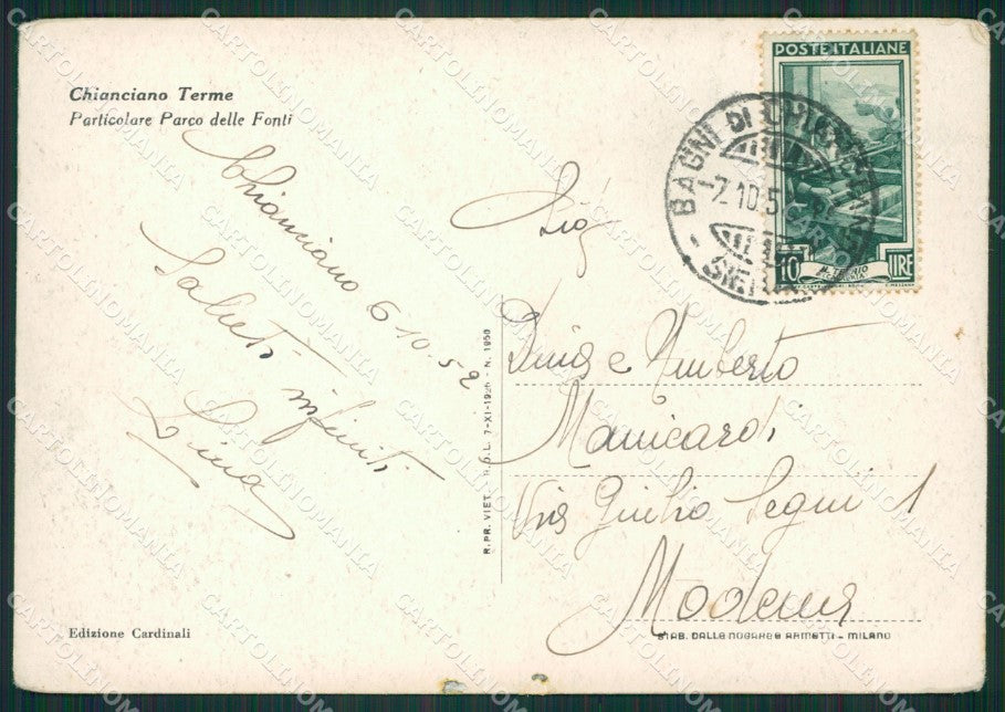 Siena Chianciano Terme FG cartolina ZK1468 – retro