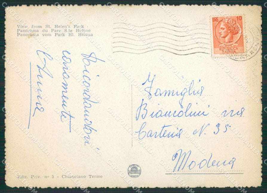 Siena Chianciano Terme PIEGHINA FG cartolina ZK1469 – retro