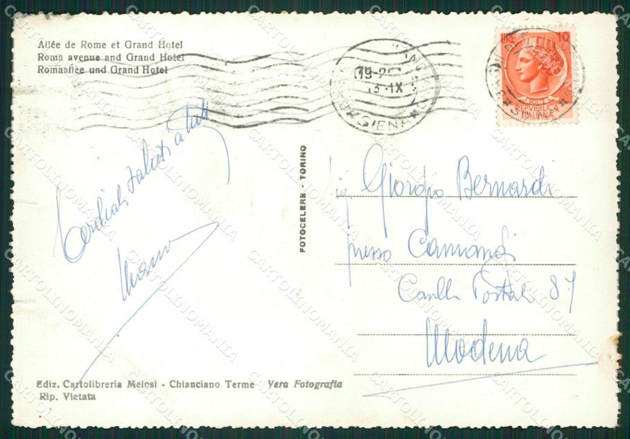 Siena Chianciano Terme STRAPPINO Foto FG cartolina ZK1486 – retro
