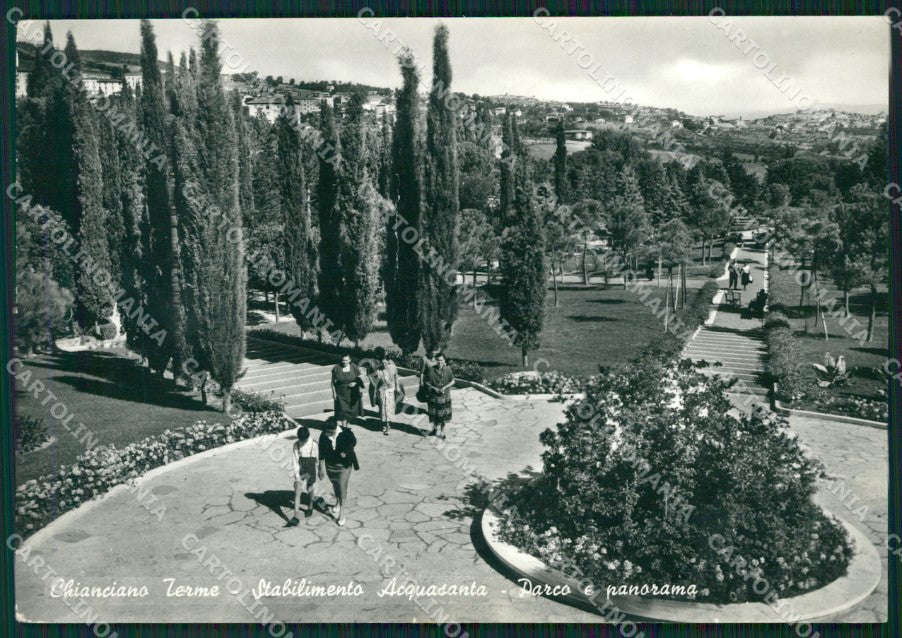 Siena Chianciano Terme Stabilimento Acqua Santa PIEGATA Foto FG cartolina ZK1491 – fronte
