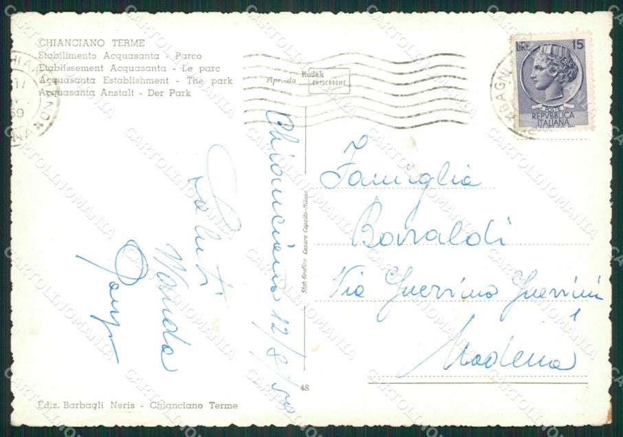 Siena Chianciano Terme Foto FG cartolina ZK1497 – retro