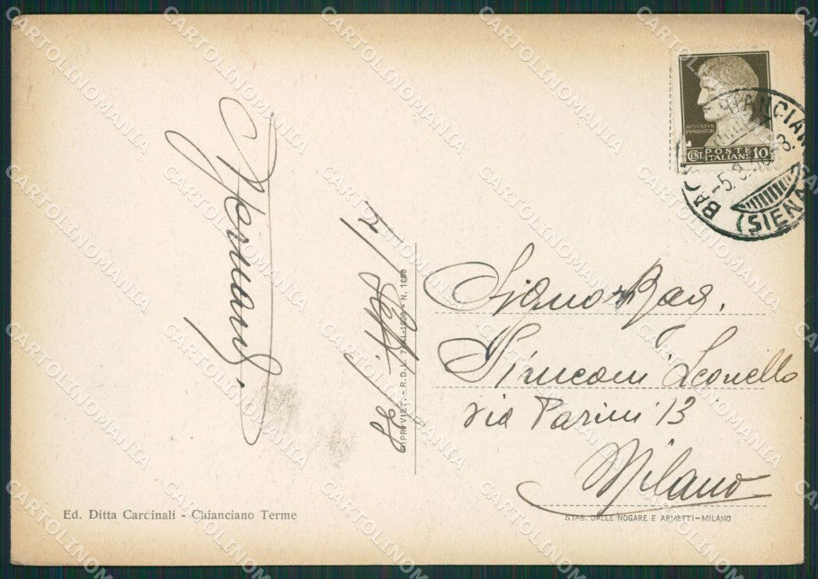 Siena Chianciano Terme FG cartolina ZK1521 – retro