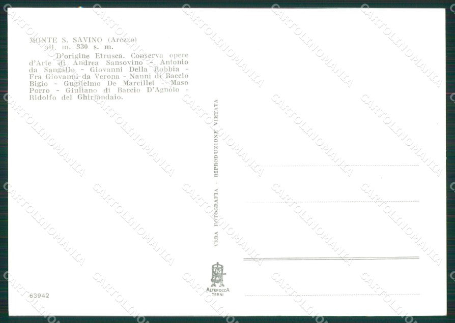 Arezzo Monte San Savino Palazzo Comunale Foto FG cartolina ZK1579 – retro