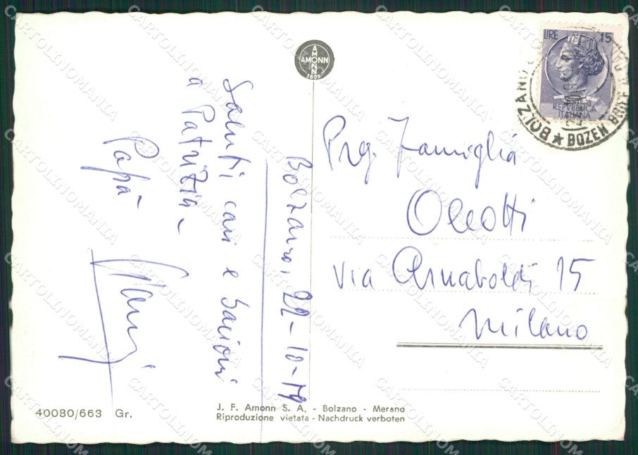 Bolzano Città Foto FG cartolina ZK1591 – retro
