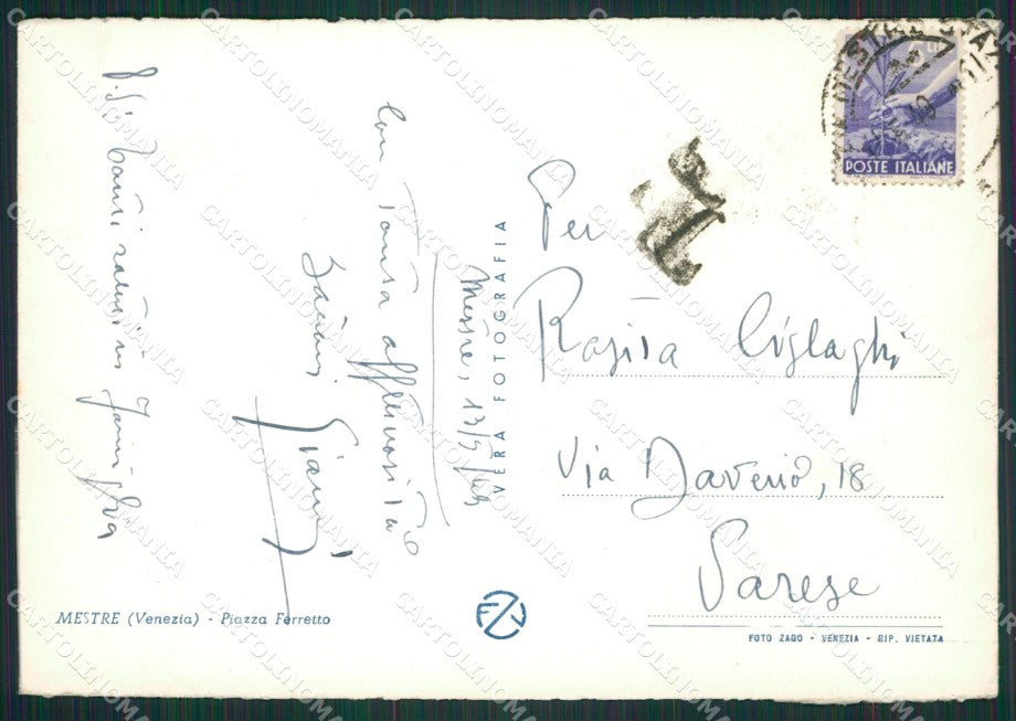 Venezia Mestre PIEGATA Foto FG cartolina ZK1594 – retro