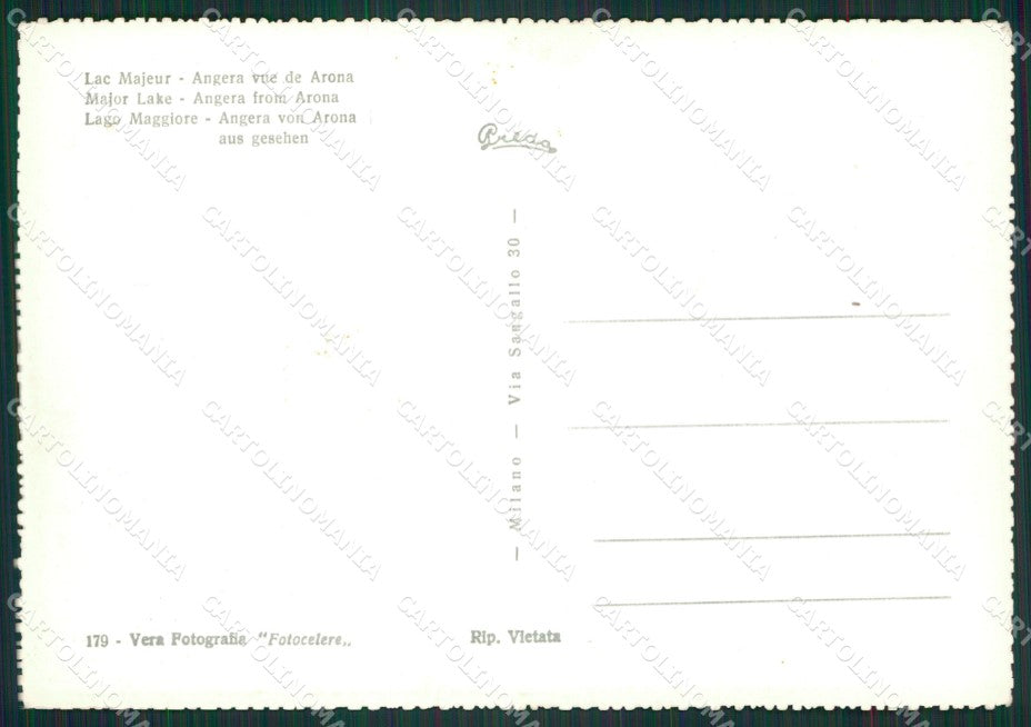 Varese Angera Arona Barche Foto FG cartolina ZK1617 – retro