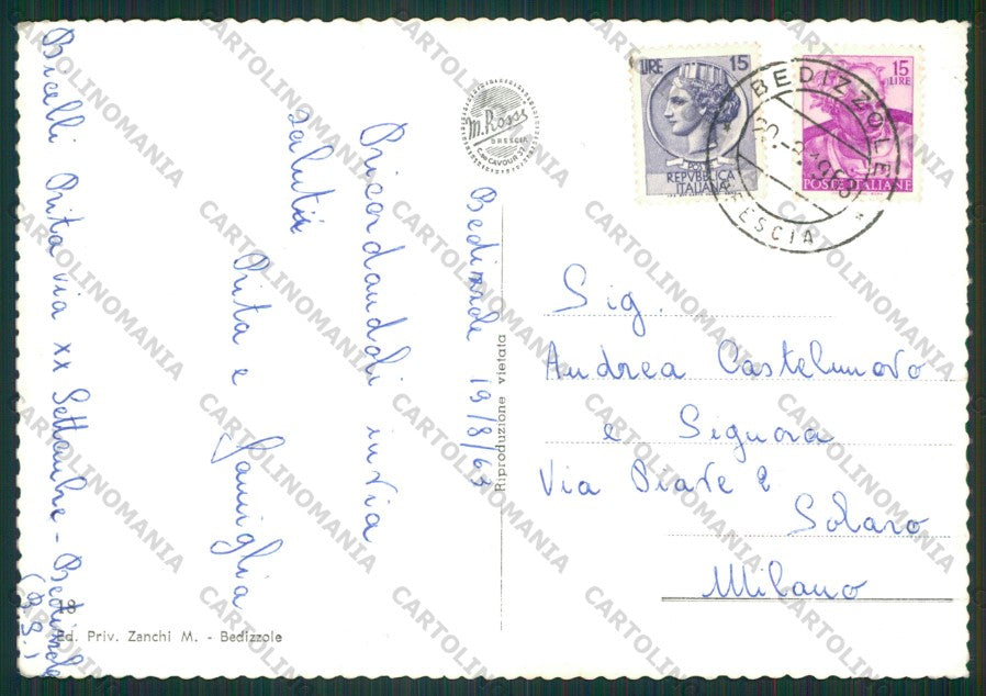 Brescia Bedizzole STRAPPINO Foto FG cartolina ZK1628 – retro