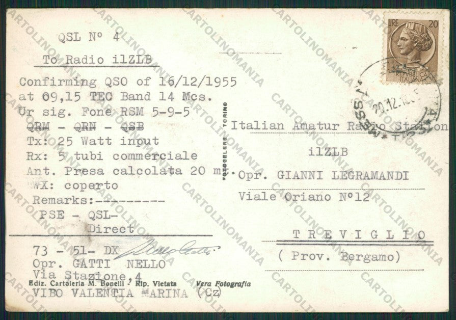 Vibo Valentia Città Radioamatori Foto FG cartolina ZK1644 – retro