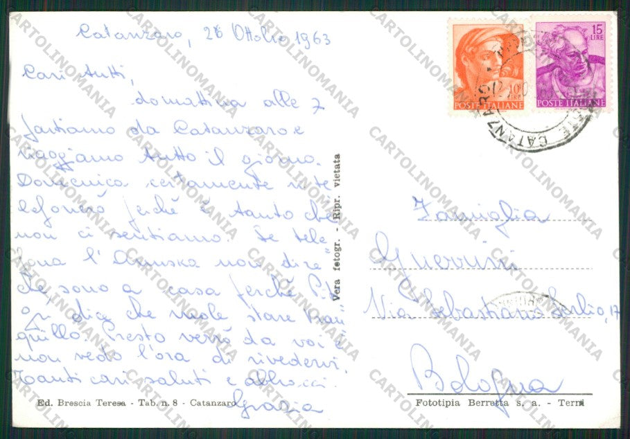 Catanzaro Città Foto FG cartolina ZK1698 – retro