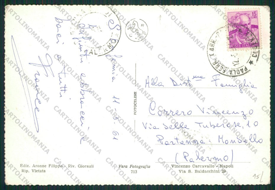 Catanzaro Santa Eufemia Lamezia Zuccherificio Stazione Foto FG cartolina ZK1701 – retro