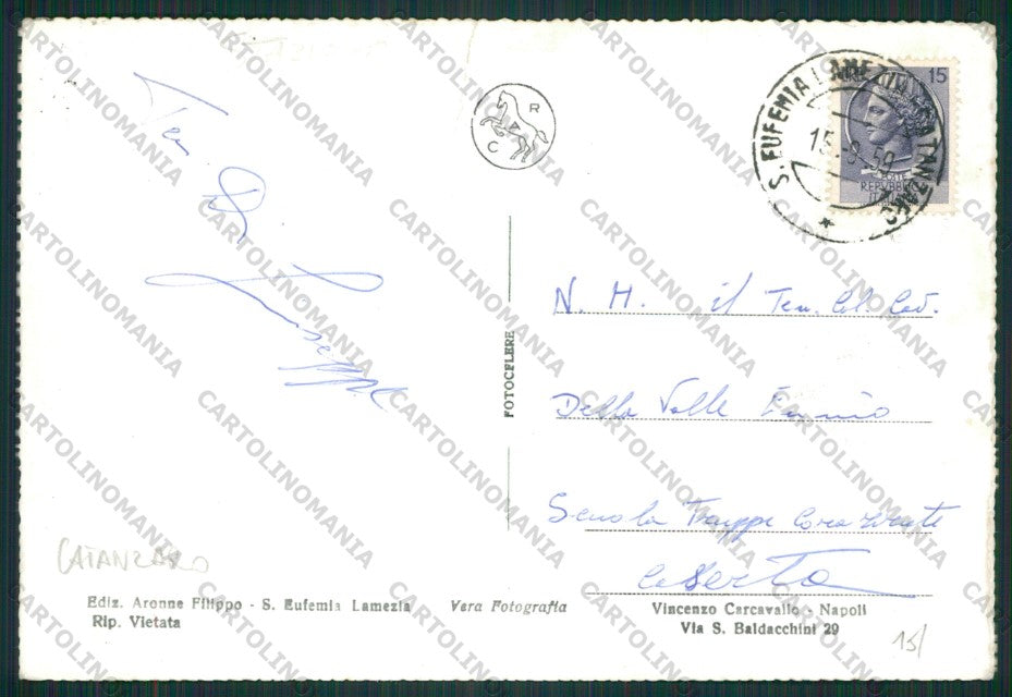 Catanzaro Santa Eufemia Lamezia Zuccherificio Stazione Foto FG cartolina ZK1704 – retro