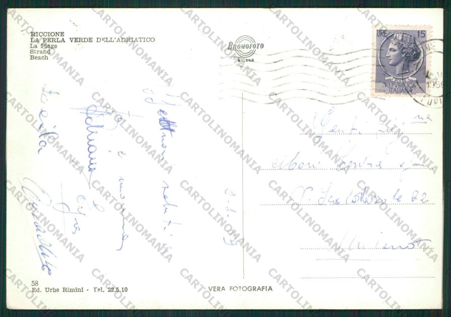 Rimini Riccione Foto FG cartolina ZK1735 – retro