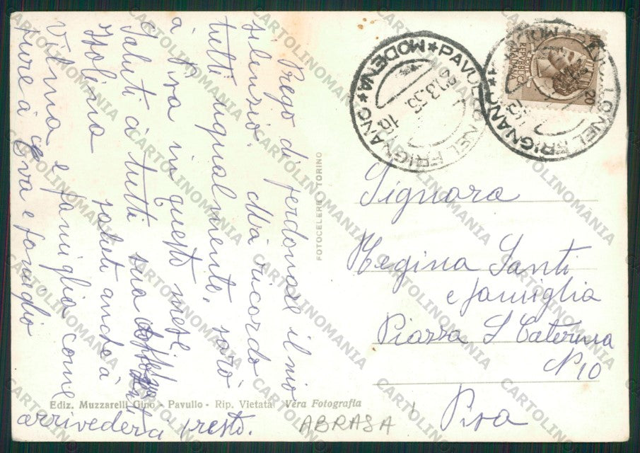 Modena Pavullo nel Frignano ABRASA Foto FG cartolina ZK1742 – retro