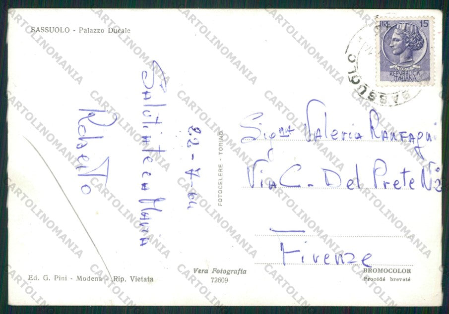 Modena Sassuolo PIEGHINA Auto Foto FG cartolina ZK1743 – retro