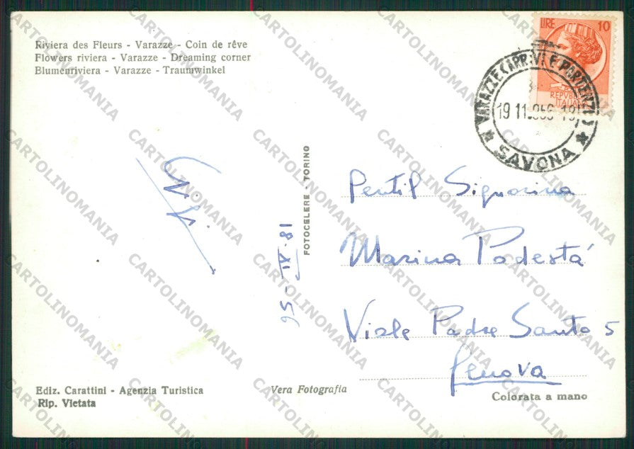 Savona Varazze Foto FG cartolina ZK1752 – retro