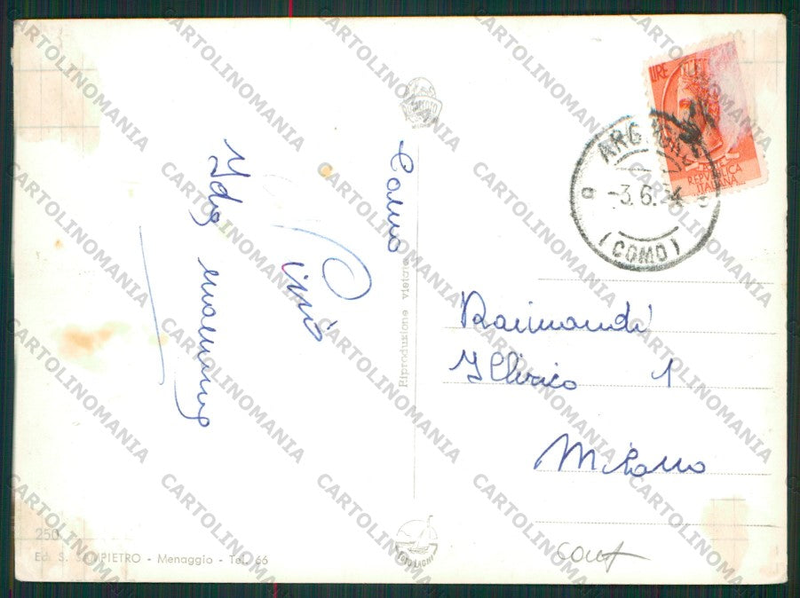 Como Argegno COLLA Battello Foto FG cartolina ZK1758 – retro