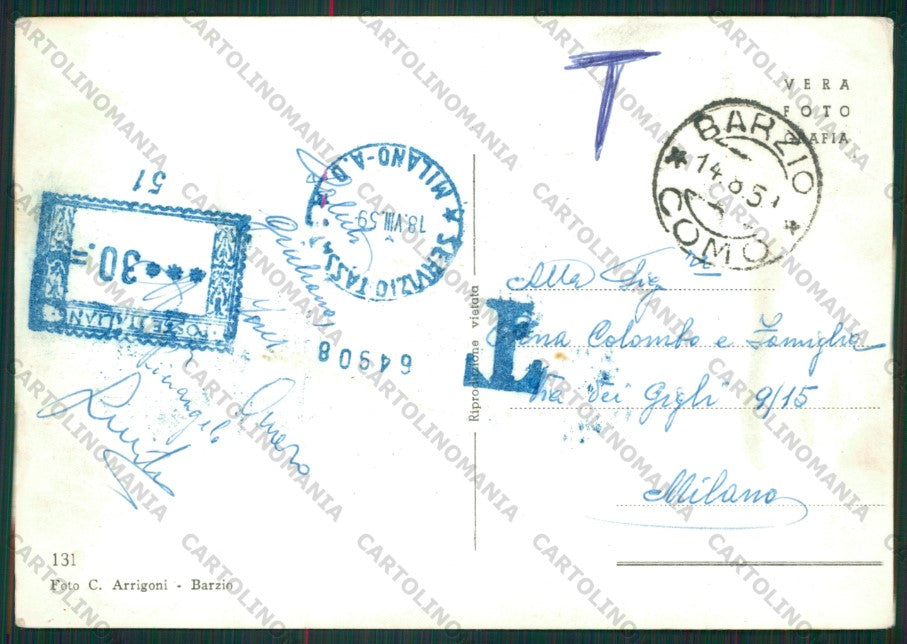 Lecco Barzio Auto Foto FG cartolina ZK1760 – retro