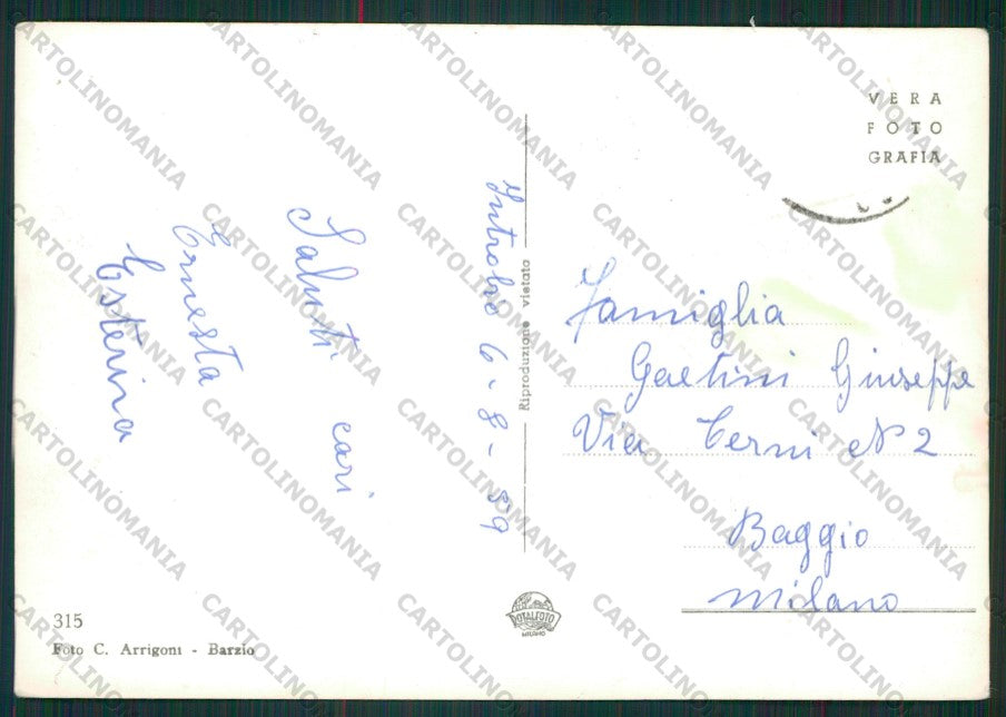 Lecco Introbio Foto FG cartolina ZK1761 – retro