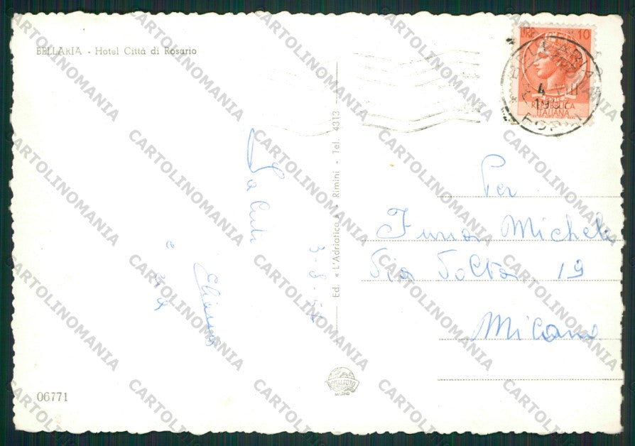 Rimini Bellaria Foto FG cartolina ZK1789 – retro