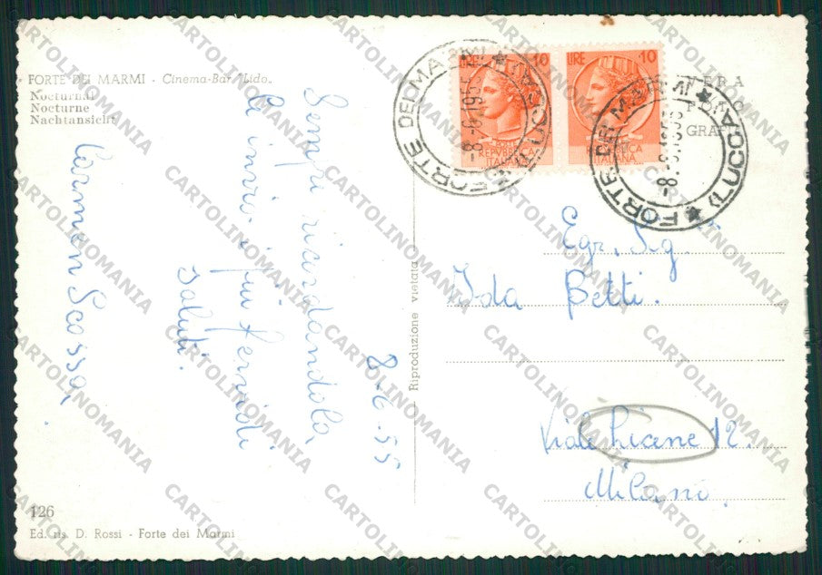 Lucca Forte dei Marmi Cinema Foto FG cartolina ZK1804 – retro