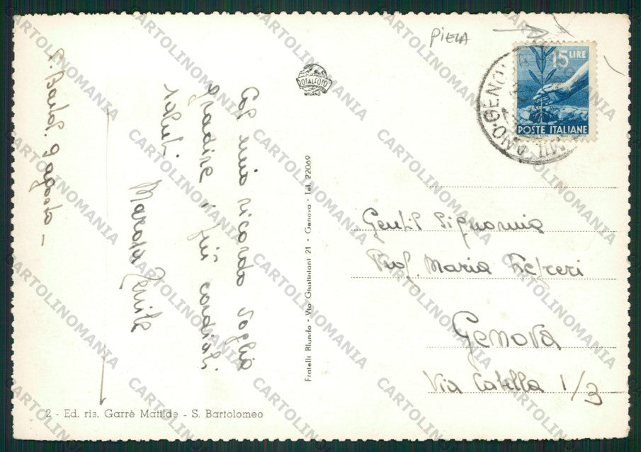 Como Val Cavargna San Bartolomeo PIEGA Foto FG cartolina ZK1816 – retro