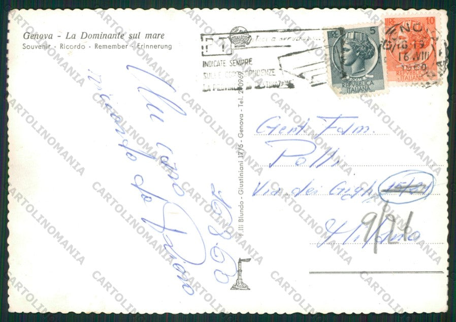 Genova Città Nave Da Vinci Foto FG cartolina ZK1824 – retro