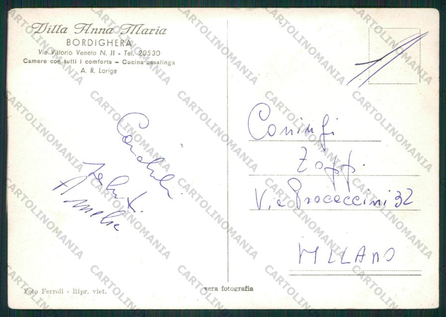 Imperia Bordighera Foto FG cartolina ZK1835 – retro