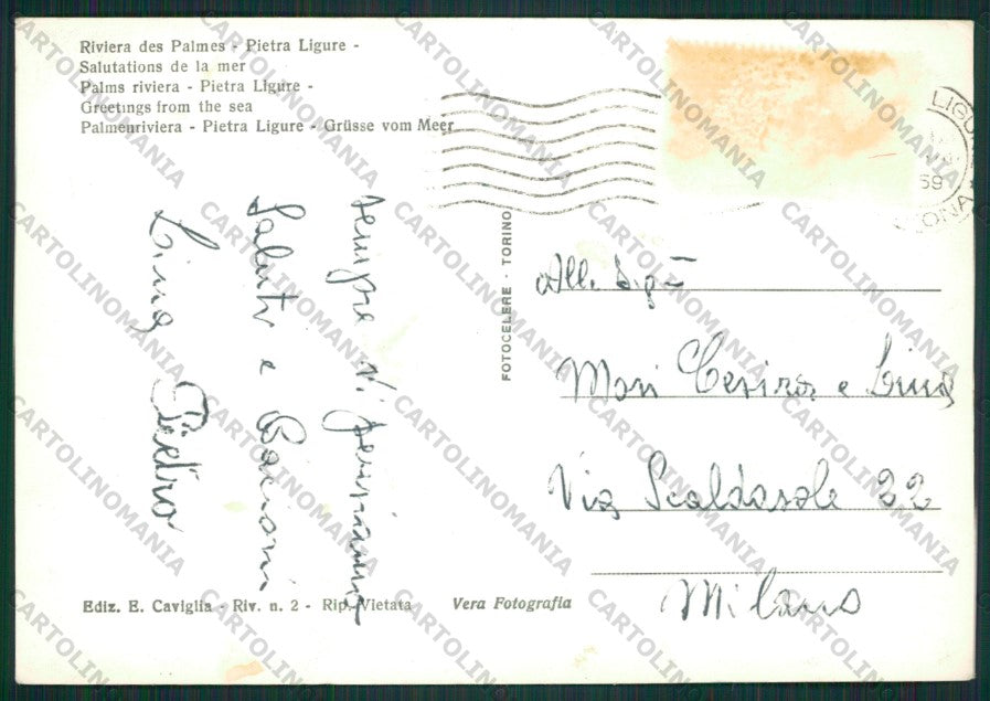 Savona Pietra Ligure Foto FG cartolina ZK1839 – retro
