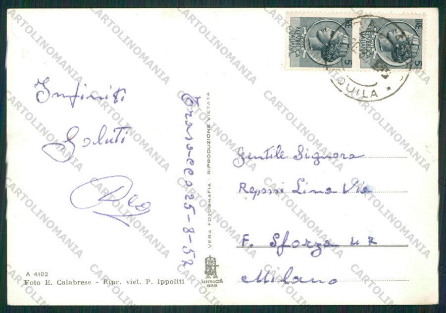 L'Aquila Trasacco Foto FG cartolina ZK1859 – retro