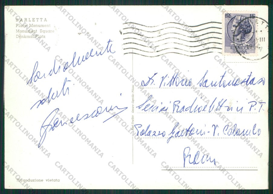 Bari Barletta Foto FG cartolina ZK1875 – retro