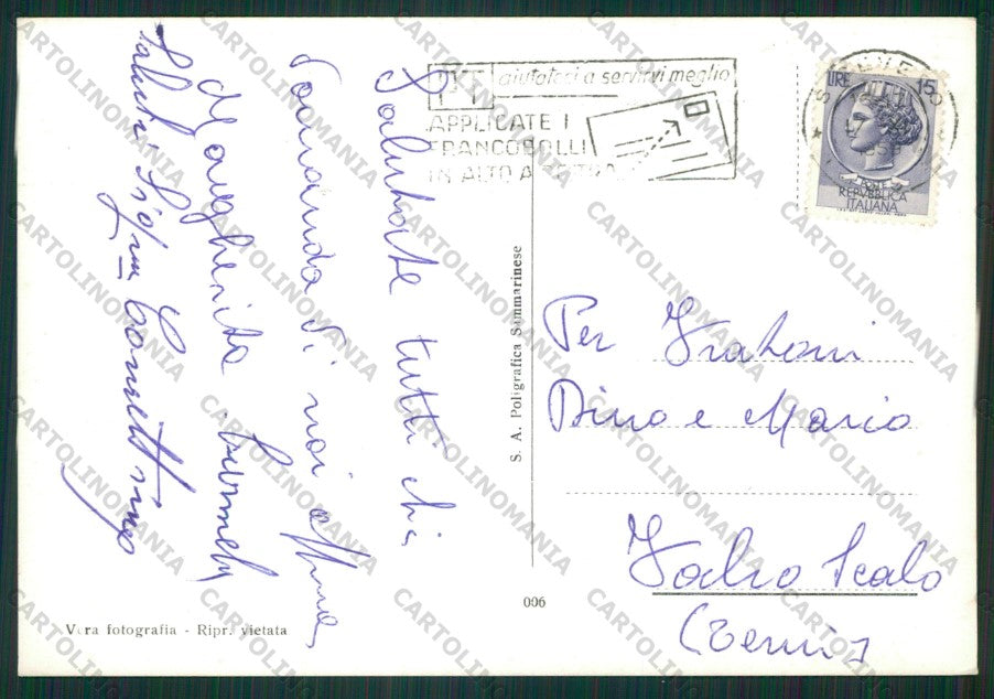 Foggia San Severo Foto FG cartolina ZK1877 – retro