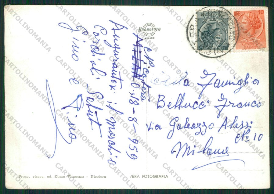 Vibo Valentia Nicodera PIEGA Foto FG cartolina ZK1883 – retro