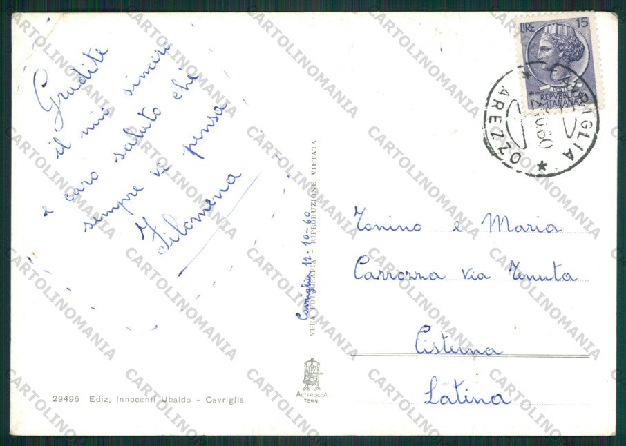 Arezzo Cavriglia PIEGHINA Foto FG cartolina ZK1899 – retro