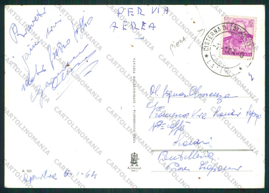 Latina Cisterna di Latina Auto PIEGHE Foto FG cartolina ZK1921 – retro